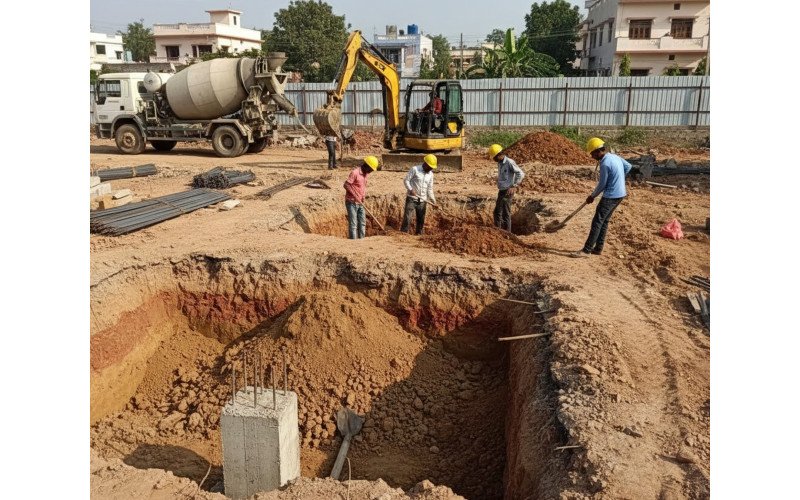 Construction Update: Foundation Work Progress at Naksha Store